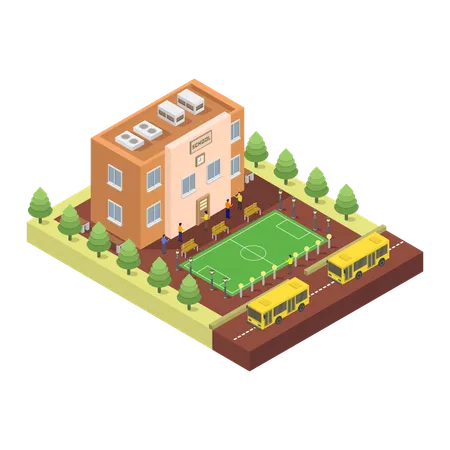 School building  Illustration