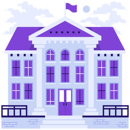 School building  Illustration