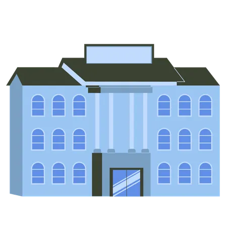 School Building  Illustration