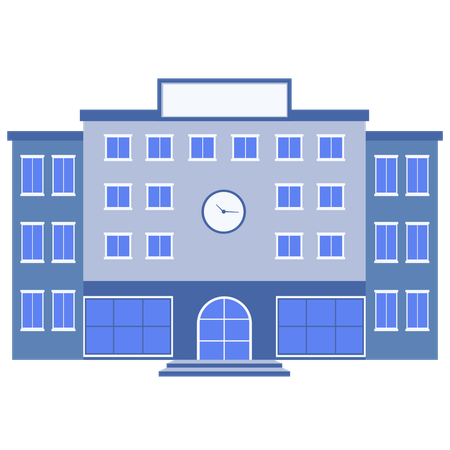 School Building  Illustration