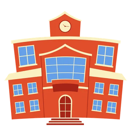 School Building  Illustration