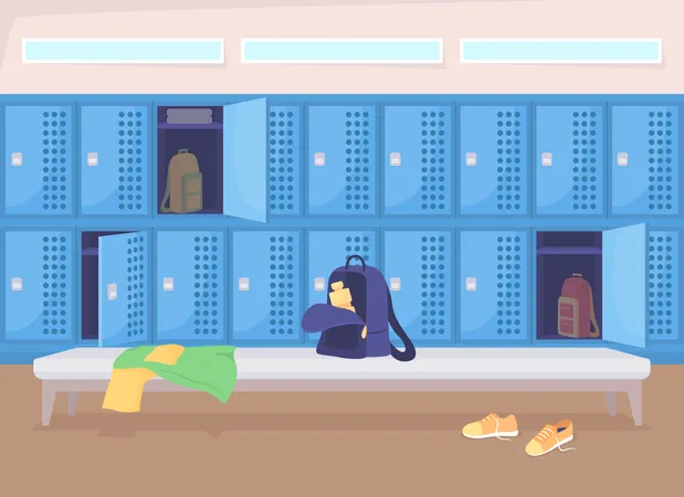 School changing room  Illustration