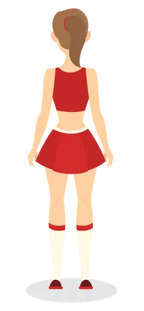 Beautiful Cheerleader Standing In Uniform Female Character American Football Team Support Pretty Teenager Isolated Vector Illustration In Cartoon Style Illustration