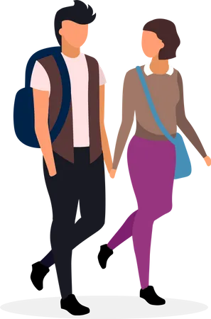 School couple Illustration