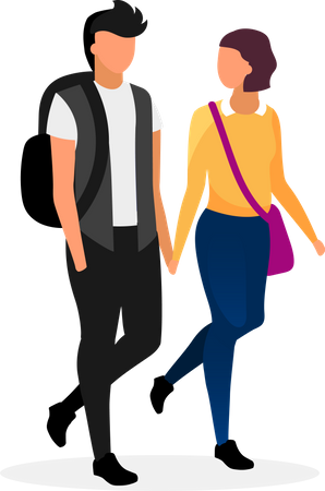 School couple  Illustration