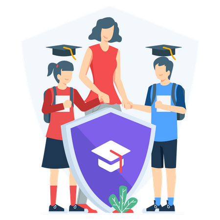 School education insurance  Illustration