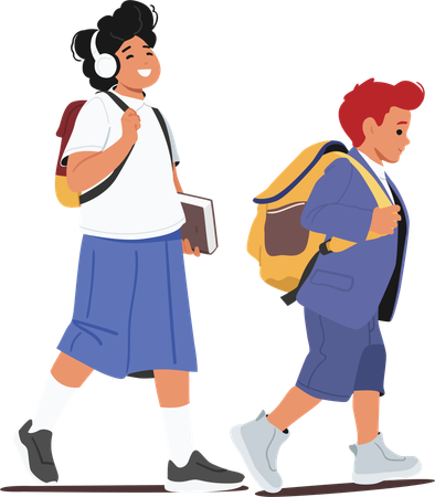 School fashion for cute smart student  back to school  Illustration