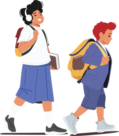 School fashion for cute smart student  back to school  Illustration