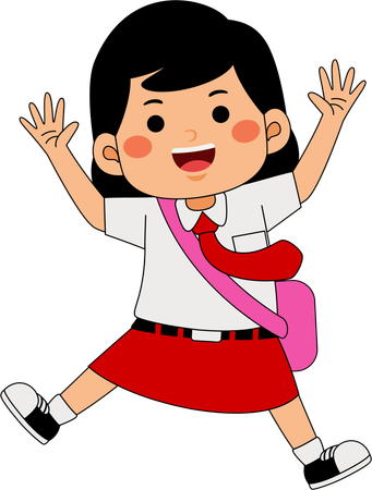 School girl dancing  Illustration