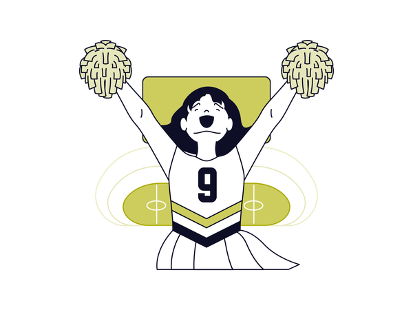 School girl doing cheerleading  Illustration