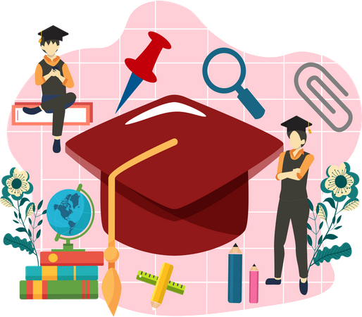 School graduation day  일러스트레이션