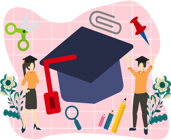 School graduation day  일러스트레이션