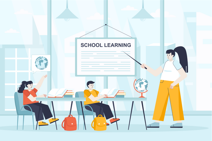 School learning  Illustration