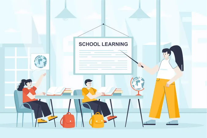 School learning  Illustration