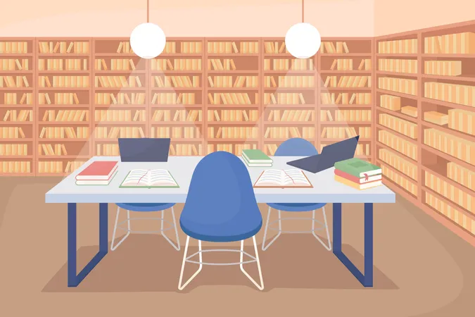 School library  Illustration