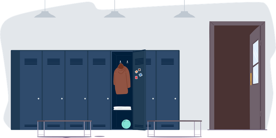 School locker room  Illustration