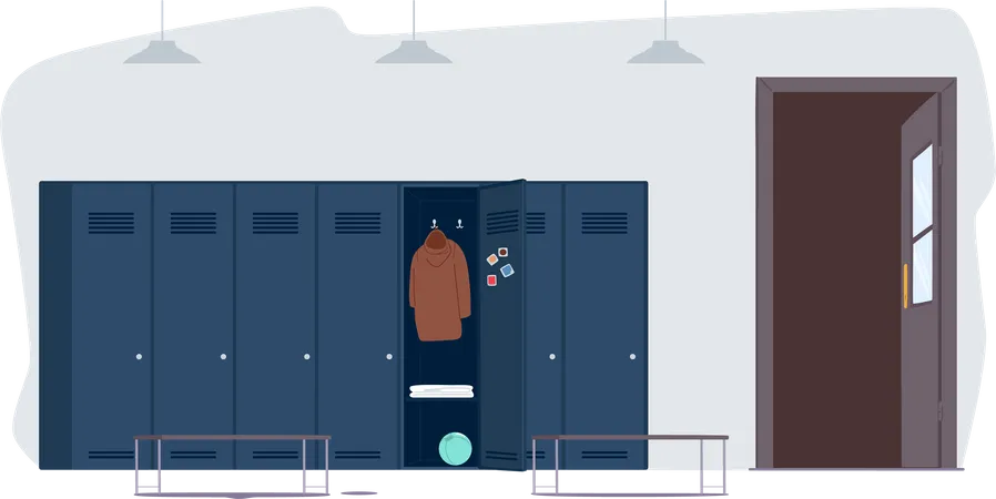 School locker room  Illustration