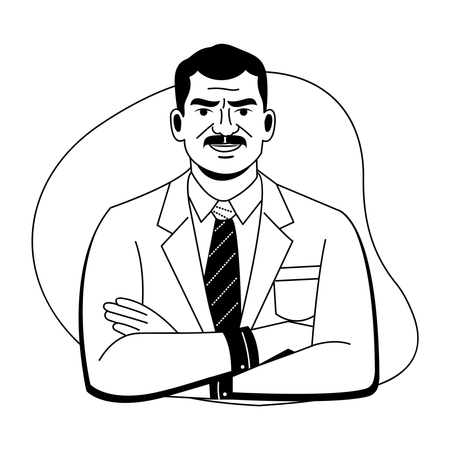 학교 교장  일러스트레이션