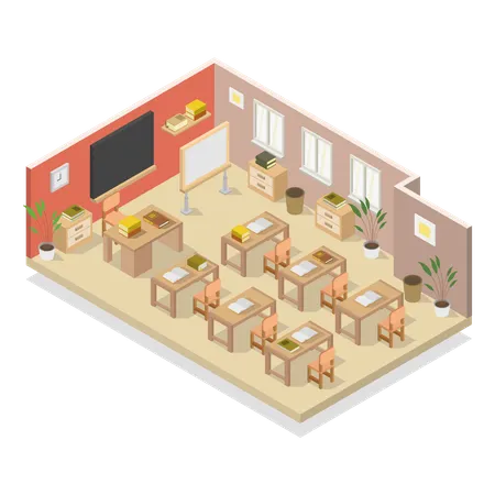 School Room  Illustration