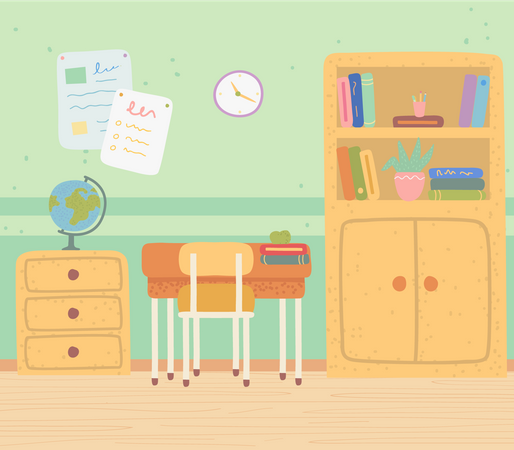 School Room  Illustration