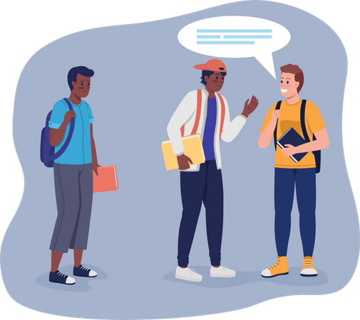School student struggling to make friends at school  Illustration