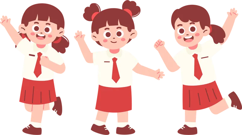School Students  Illustration