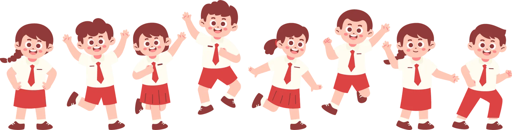School Students  Illustration