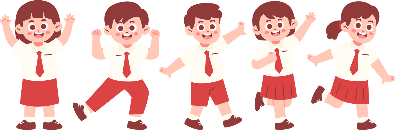School Students  Illustration