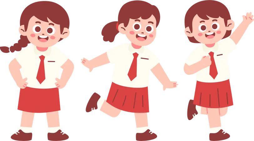 School Students  Illustration