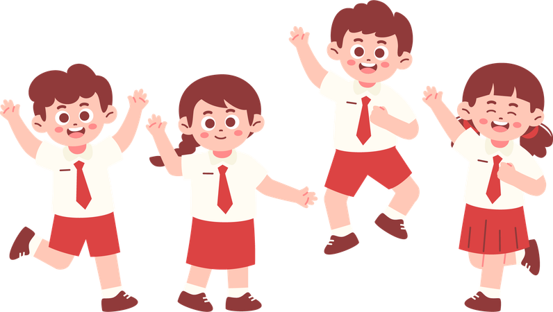 School Students  Illustration