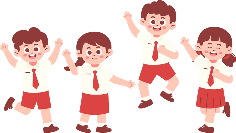 School Students  Illustration