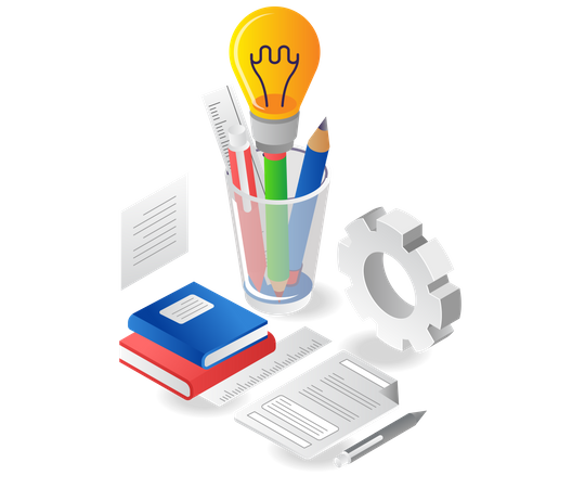 School study equipment  Illustration