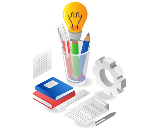 School study equipment  Illustration