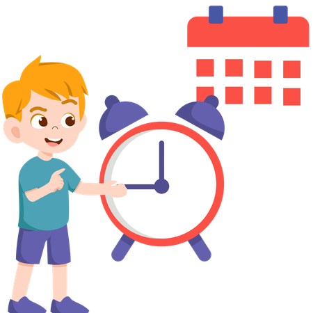 School Time management  Illustration