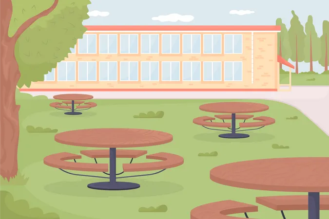 School yard  Illustration