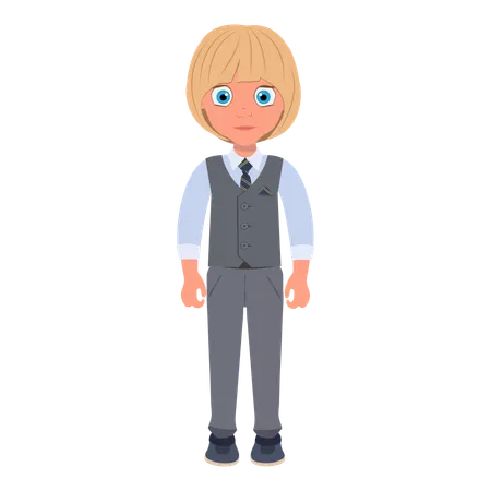 Schoolboy Wearing School Uniform  Illustration