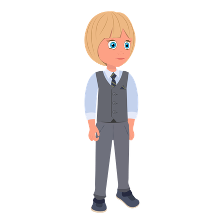 Schoolboy Wearing School Uniform  Illustration