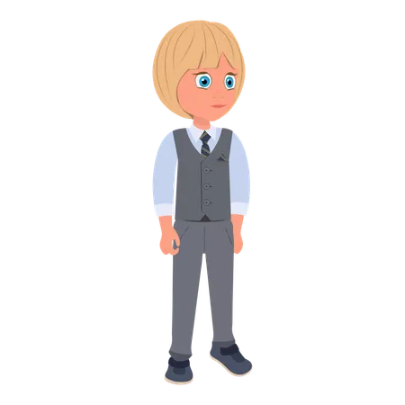 Schoolboy Wearing School Uniform  Illustration