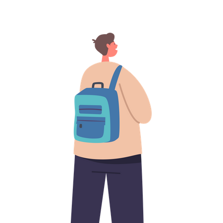 Schoolboy with a backpack  Illustration