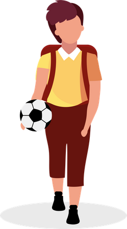 Schoolboy with soccer ball Illustration