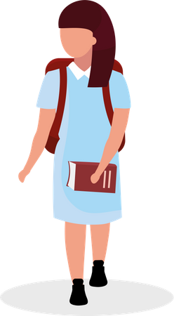 Schoolgirl holding book Illustration