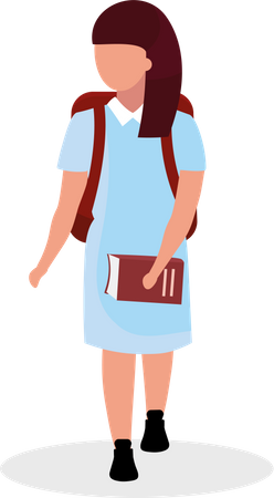 Schoolgirl holding book  Illustration