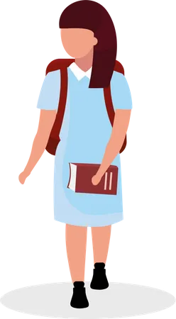 Schoolgirl holding book  Illustration