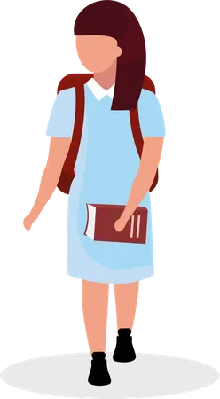 Schoolgirl with book Illustration
