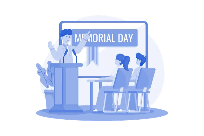 Schools Organize Assemblies And Activities To Educate Students About The Importance Of Memorial Day  Illustration