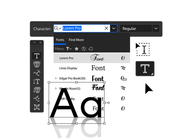 Schriftstil-Panel  Illustration