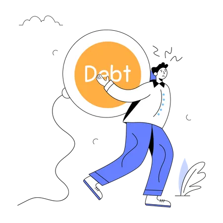 Geschäftsfrau mit Schulden  Illustration