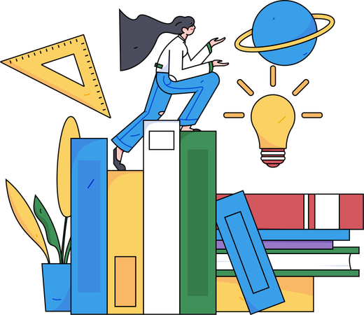 Schüler bereitet sich auf die Prüfung vor  Illustration