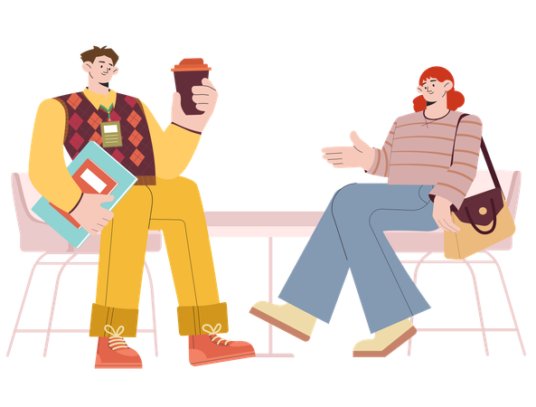 Schüler diskutieren über Thema  Illustration