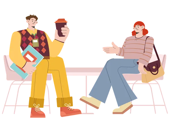 Schüler diskutieren über Thema  Illustration